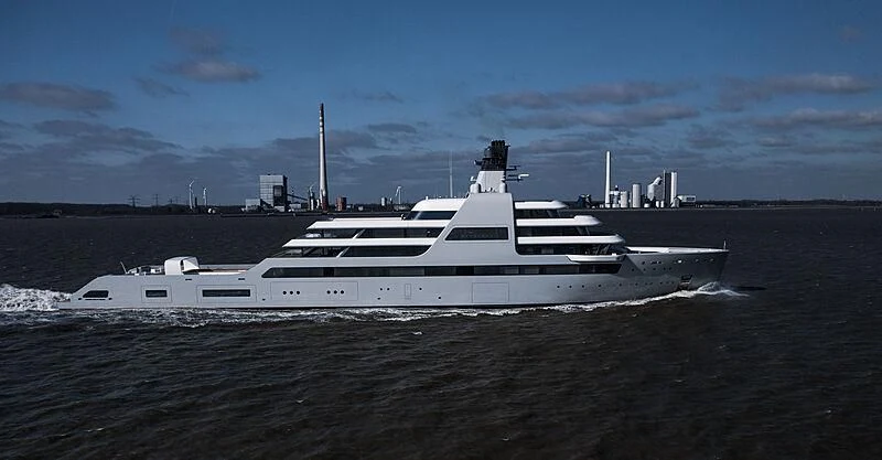 a large white ship aboard SOLARIS Yacht for Sale