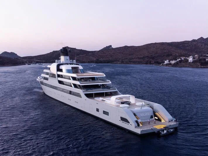 a boat in the water aboard SOLARIS Yacht for Sale