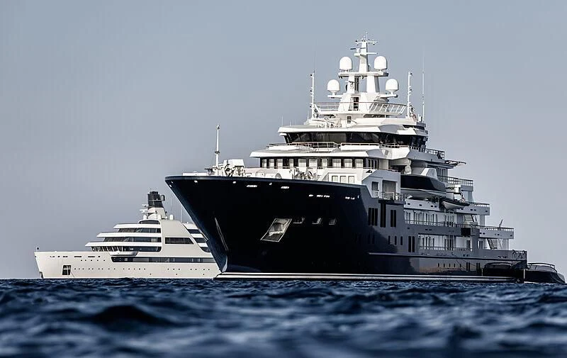 a large ship in the water aboard SOLARIS Yacht for Sale
