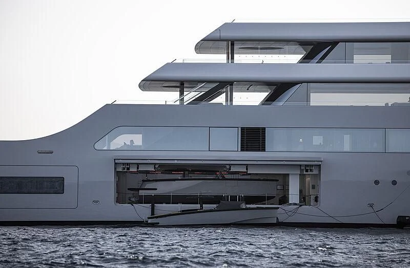 a large white boat aboard SOLARIS Yacht for Sale