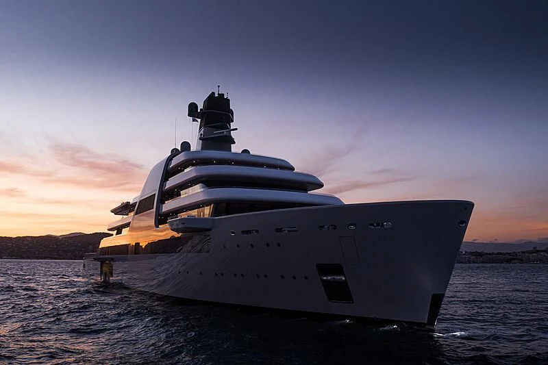 a large ship in the water aboard SOLARIS Yacht for Sale