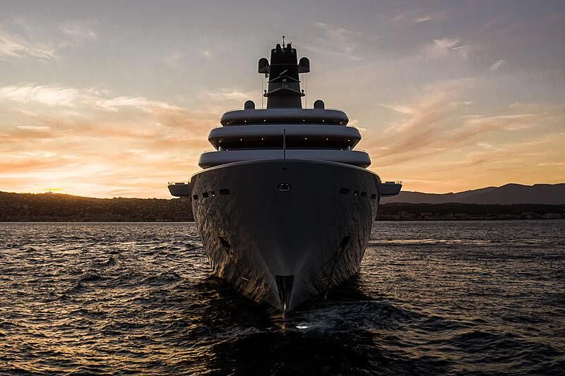 a large white ship in the water aboard SOLARIS Yacht for Sale