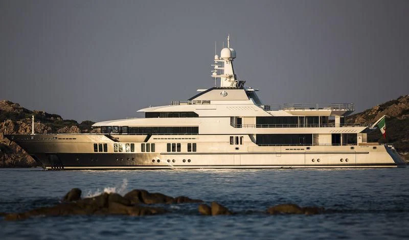 a large white ship aboard STELLA MARIS Yacht for Sale