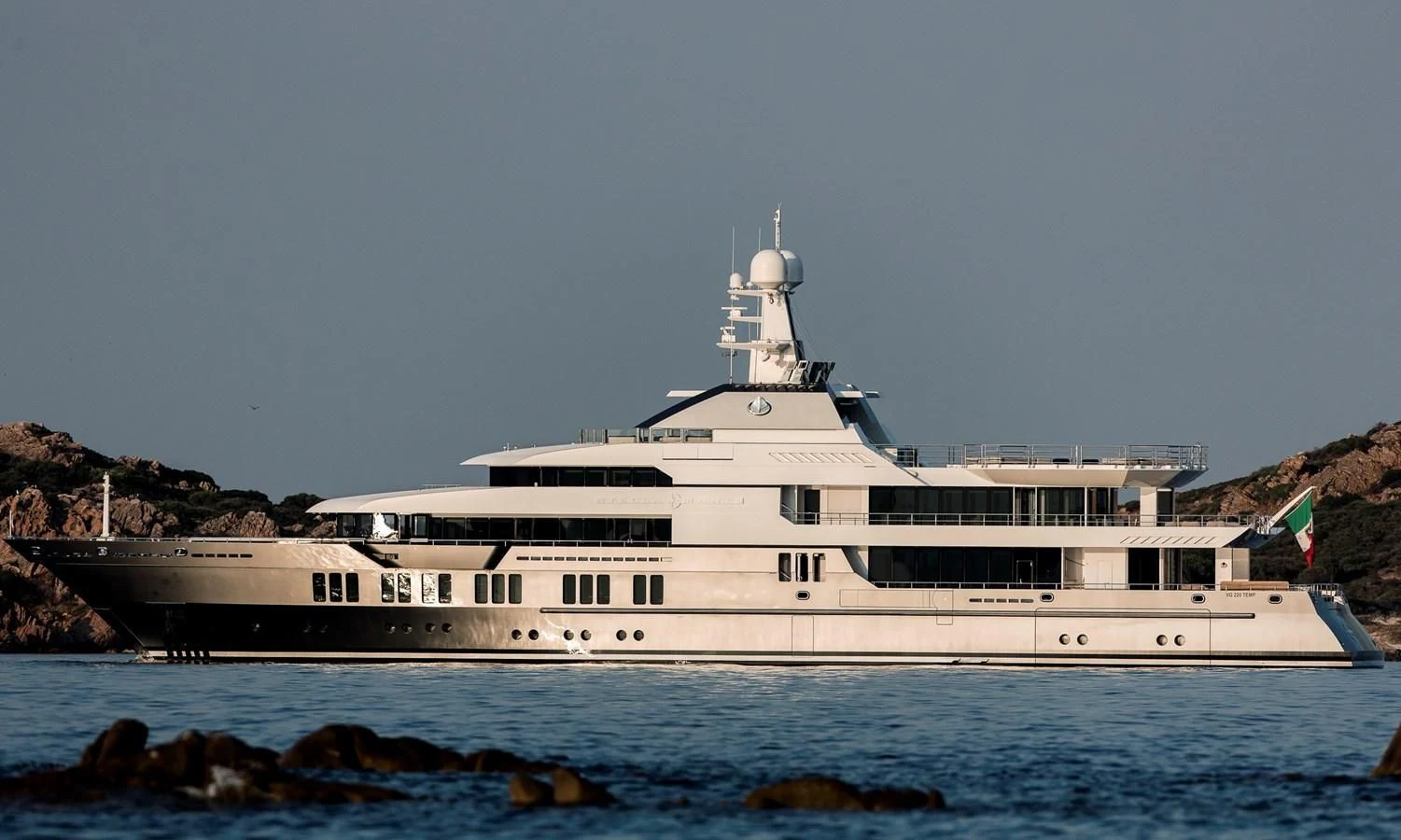 a large white ship aboard STELLA MARIS Yacht for Sale