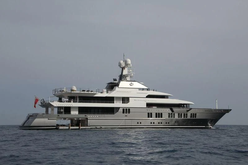a large white boat in the water aboard STELLA MARIS Yacht for Sale