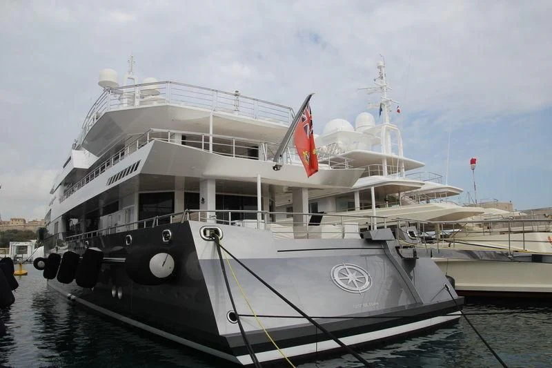 a large boat docked aboard STELLA MARIS Yacht for Sale