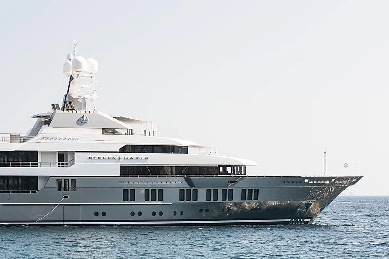 a large white boat in the water aboard STELLA MARIS Yacht for Sale