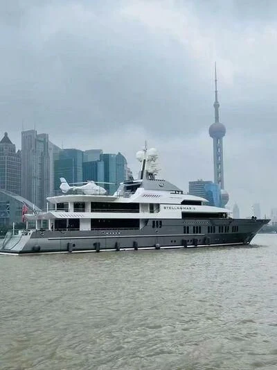 a large boat in the water aboard STELLA MARIS Yacht for Sale