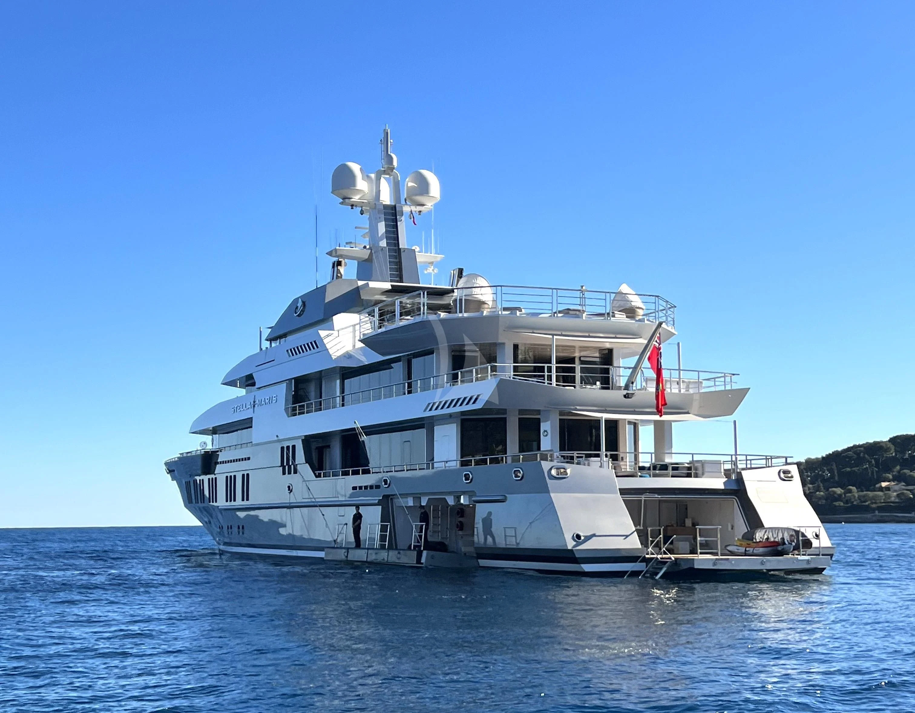 a large boat in the water aboard STELLA MARIS Yacht for Sale