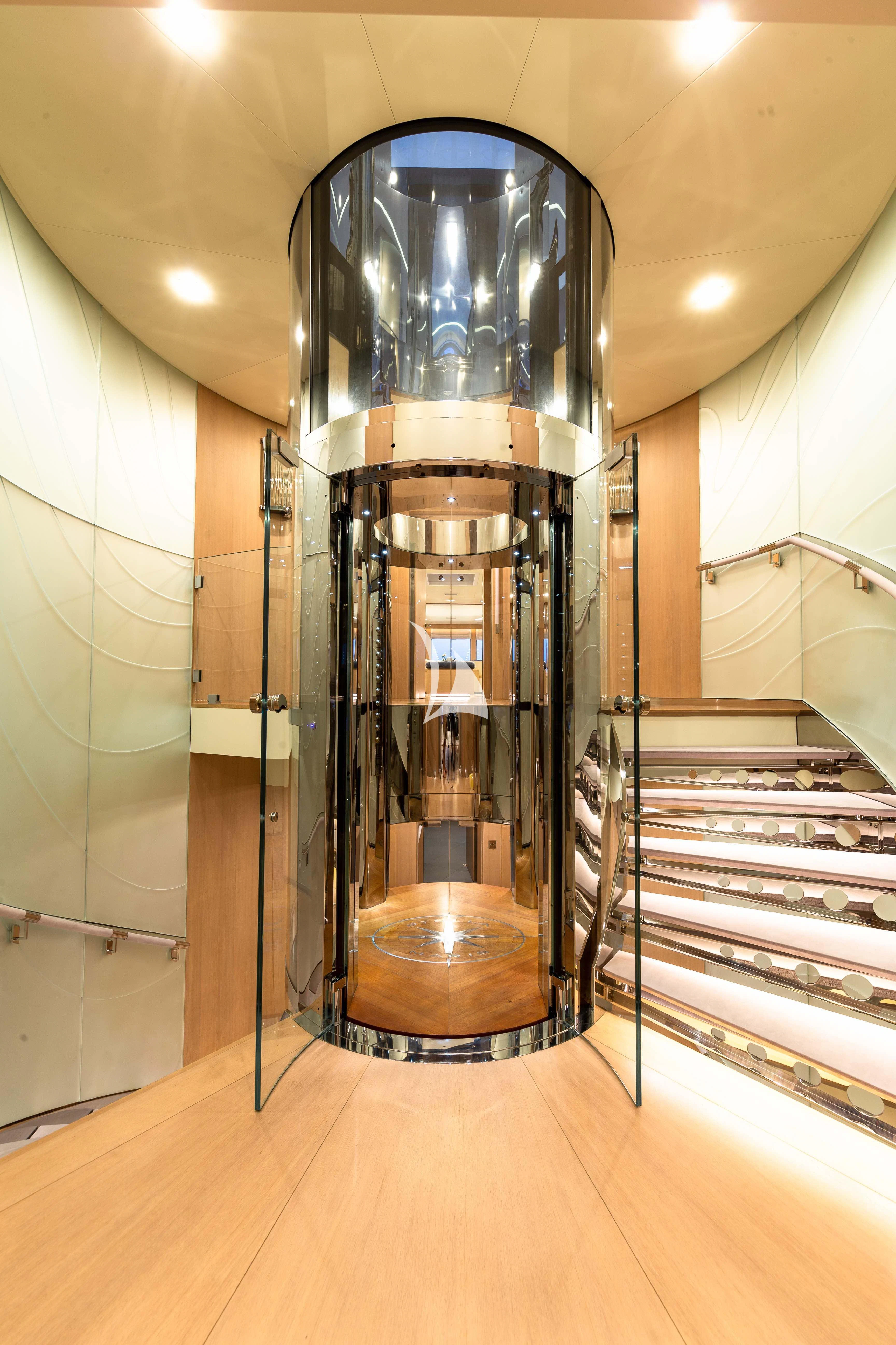 a large metal object in a room aboard STELLA MARIS Yacht for Sale