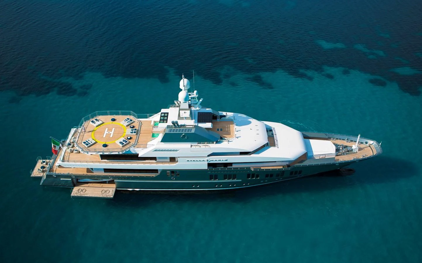 a ship in the water aboard STELLA MARIS Yacht for Sale