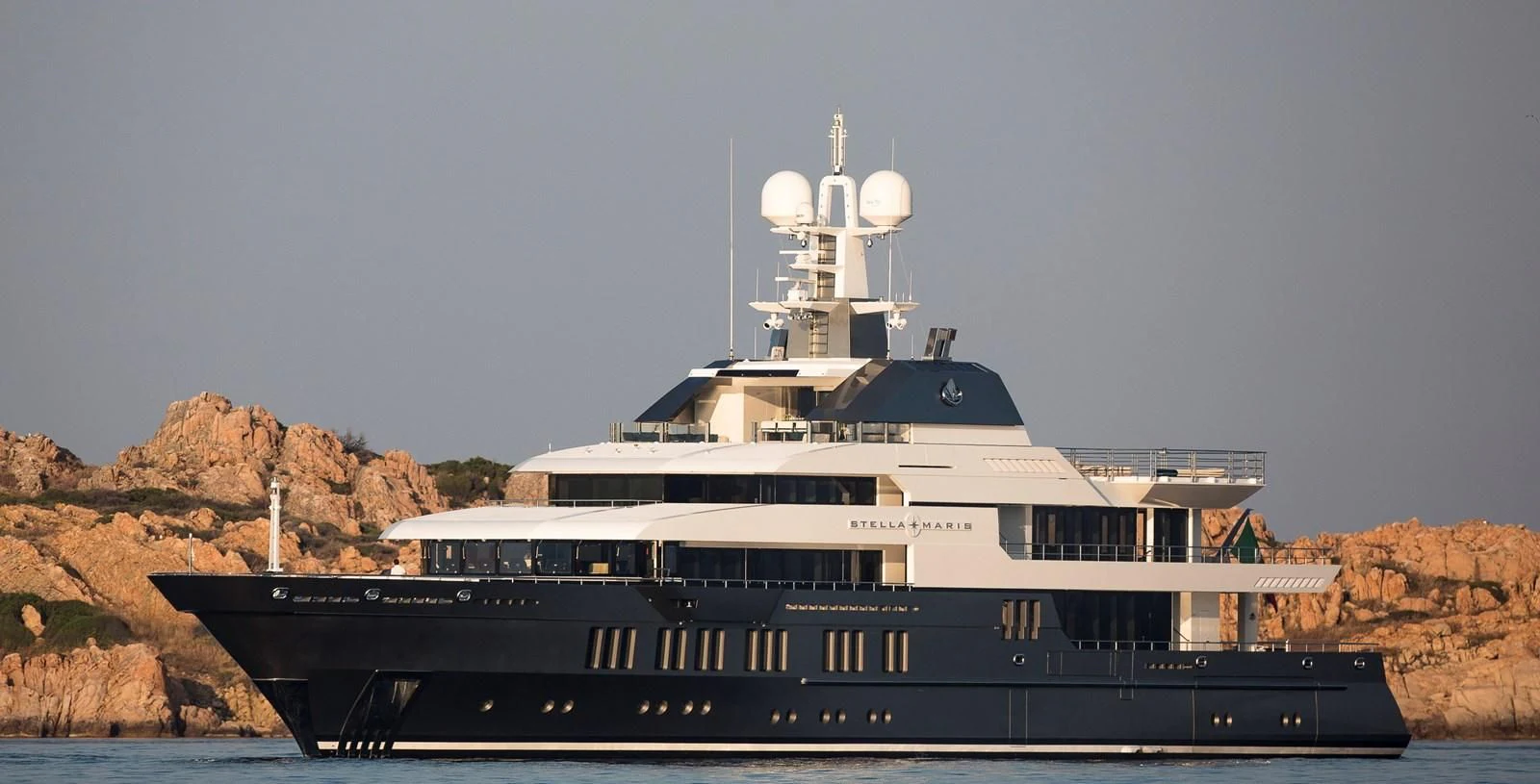 a large white boat aboard STELLA MARIS Yacht for Sale