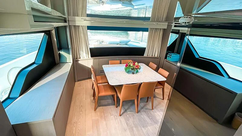 a table on a boat aboard THANOON III Yacht for Sale