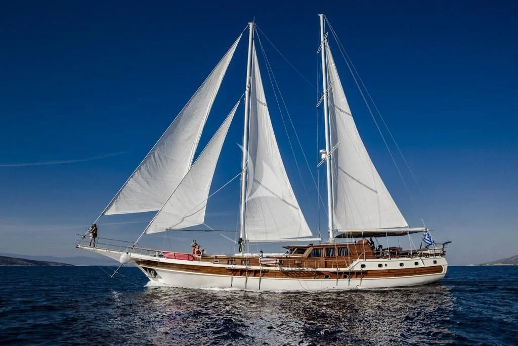 a sailboat on the water aboard ERATO Yacht for Charter