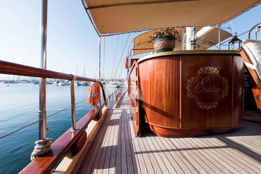 a boat on the water aboard ERATO Yacht for Charter