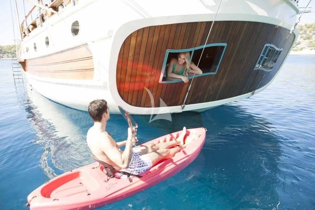 a person on a boat aboard ERATO Yacht for Charter