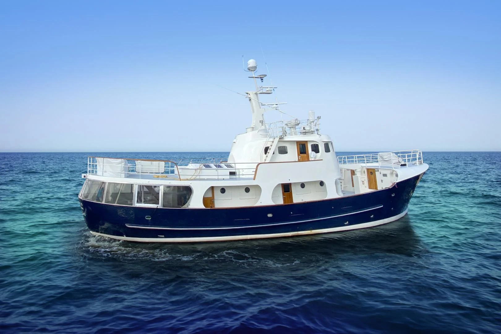 a large boat in the water aboard SINDBAD Yacht for Sale