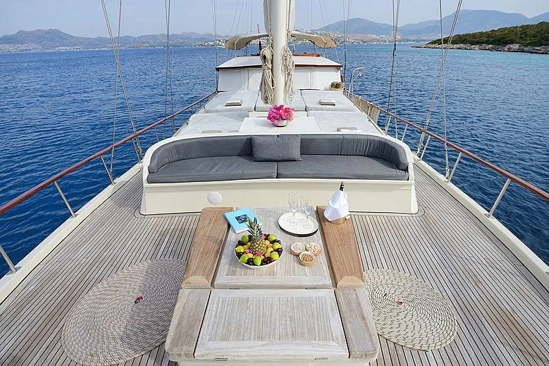 a boat on a deck aboard COBRA III Yacht for Sale