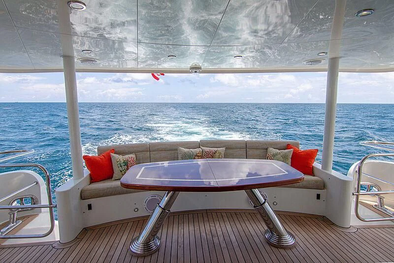 a table on a boat aboard SAMARITANA Yacht for Sale