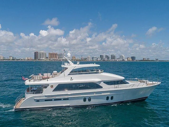 a large white yacht in the water aboard SAMARITANA Yacht for Sale