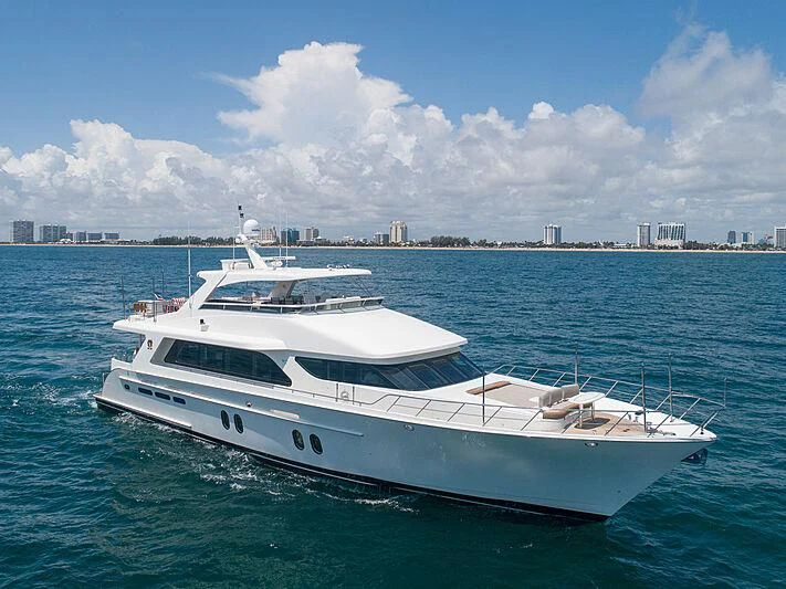 a white yacht in the water aboard SAMARITANA Yacht for Sale