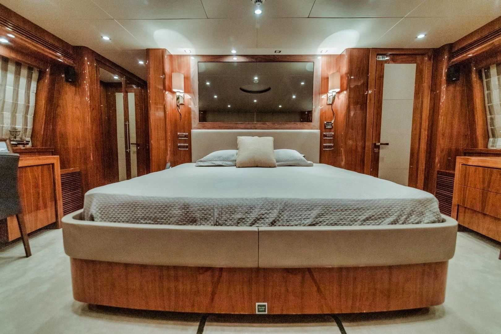 a bed in a cabin aboard VIVA LA VIDA Yacht for Sale