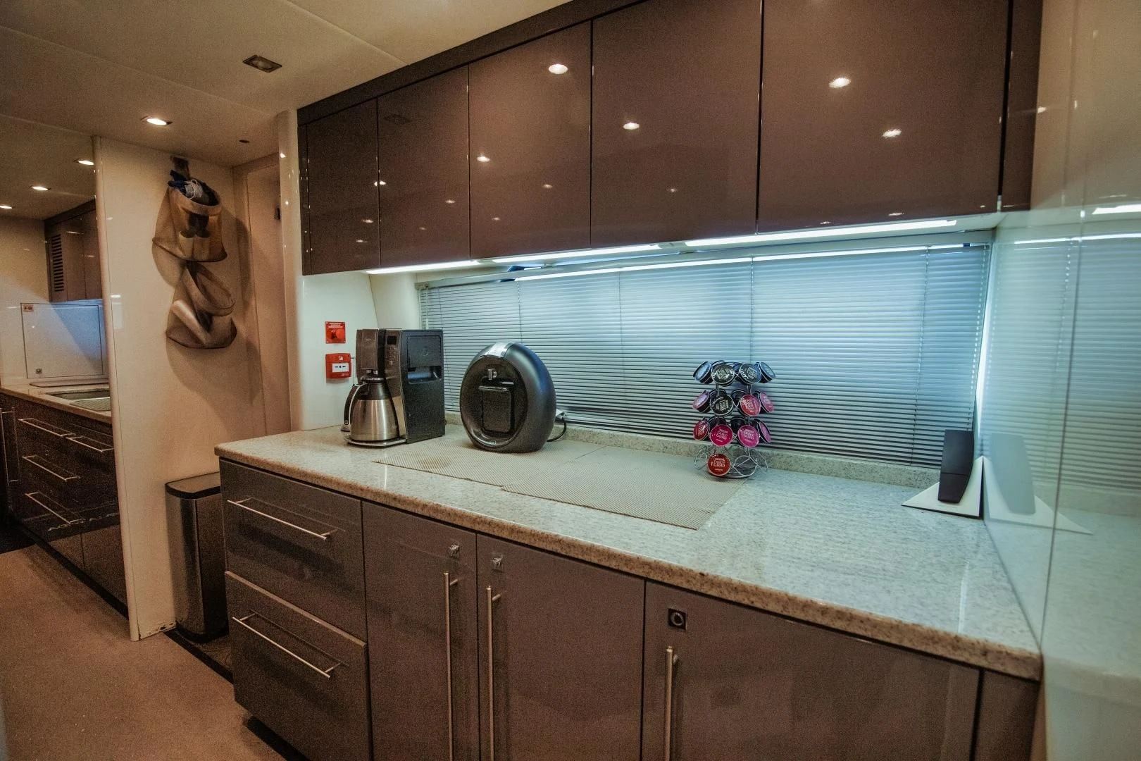 a kitchen with a countertop aboard VIVA LA VIDA Yacht for Sale