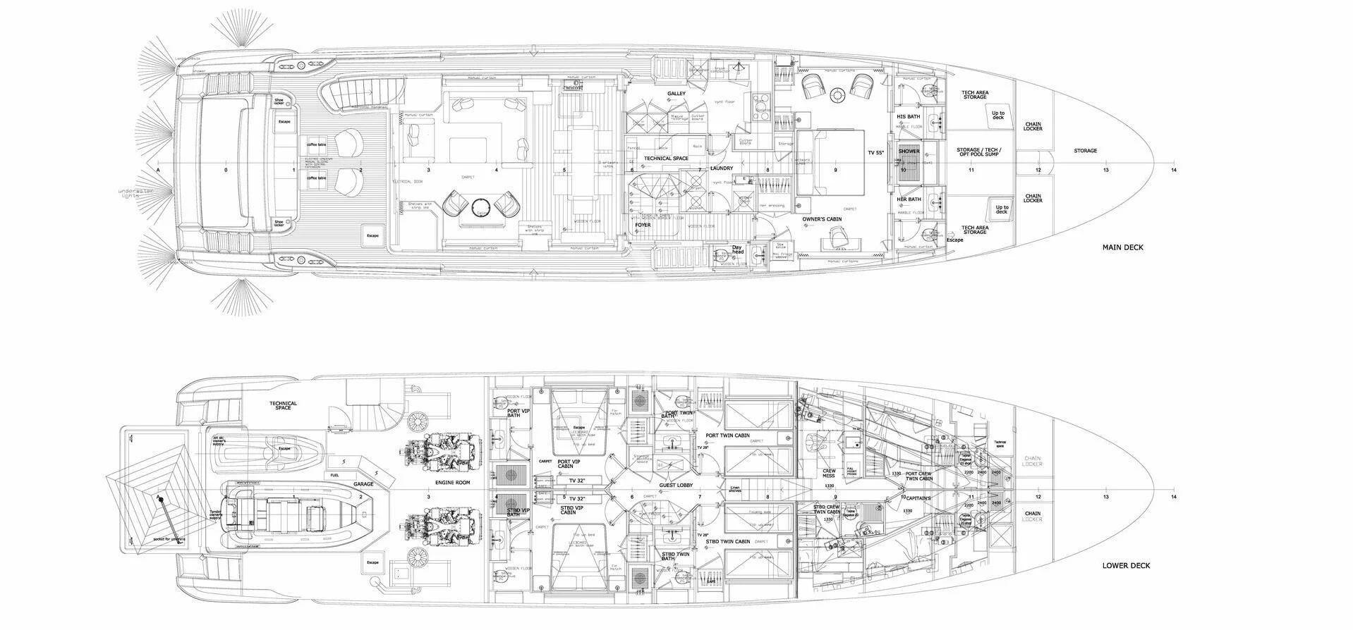 diagram, engineering drawing aboard TONIC BLUE Yacht for Sale