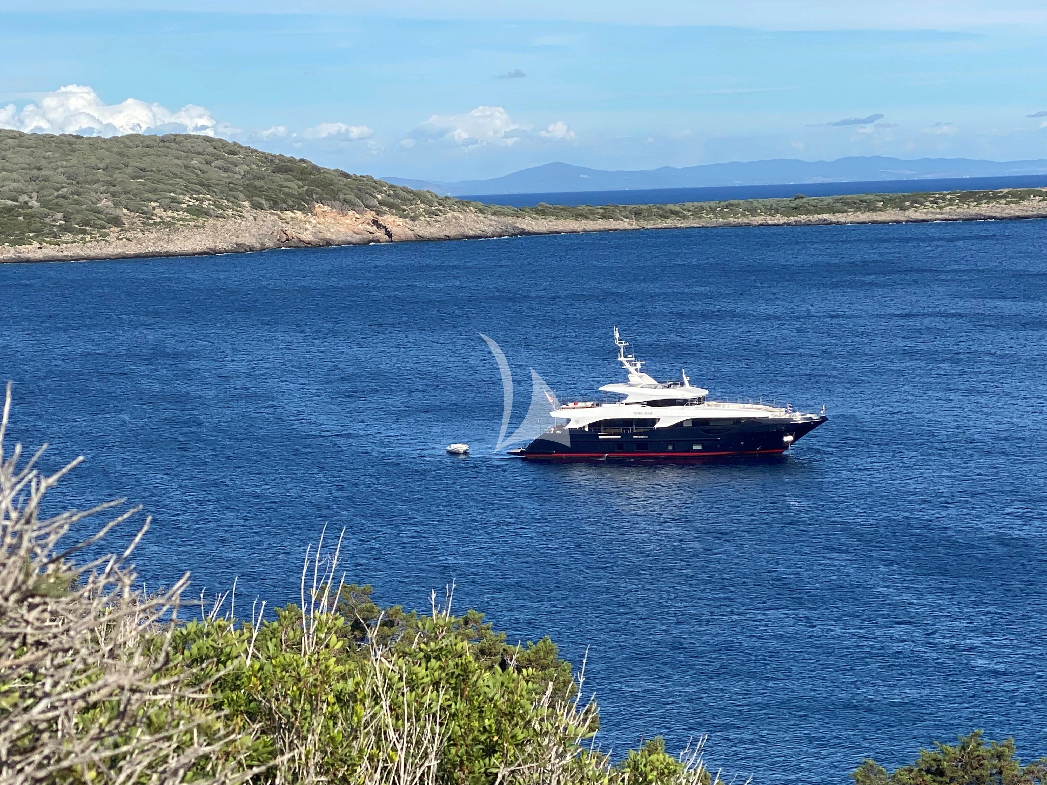 a boat on the water aboard TONIC BLUE Yacht for Sale