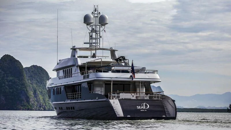 a boat in the water aboard SEA D Yacht for Sale