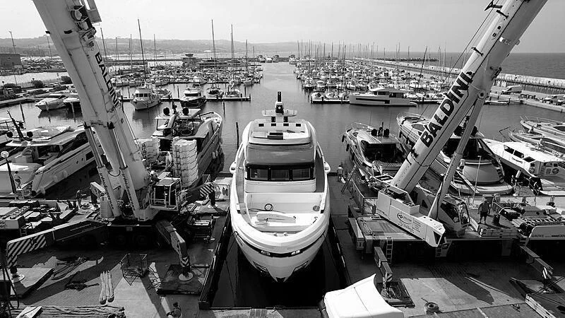a ship in a harbor aboard SOLEIL Yacht for Sale