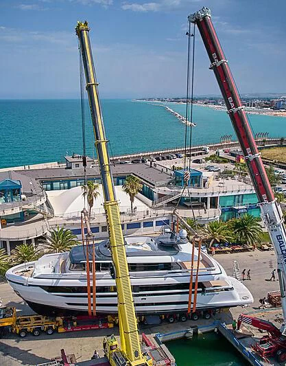 a sailboat on a dock aboard SOLEIL Yacht for Sale