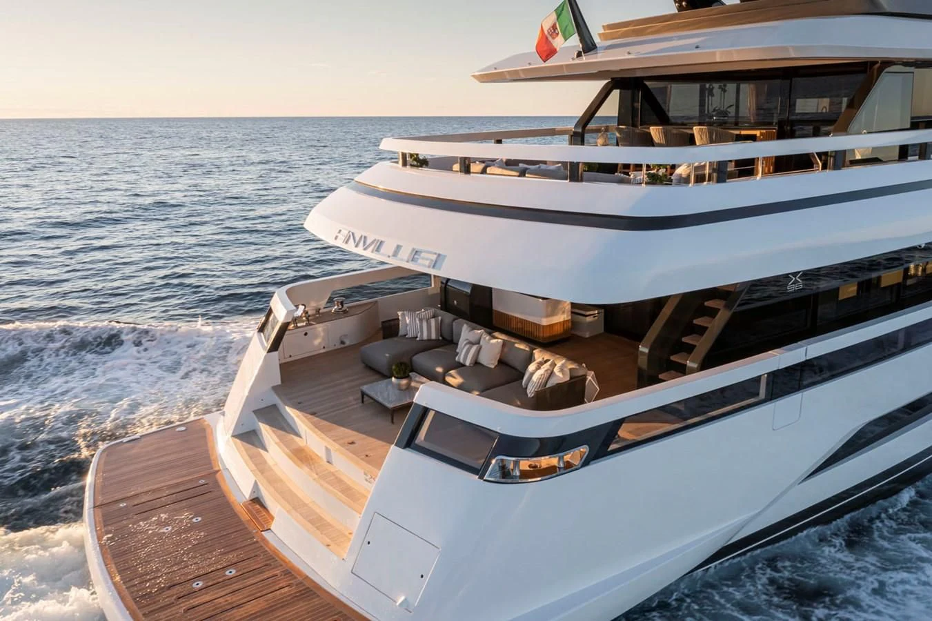 a boat on the beach aboard SOLEIL Yacht for Sale
