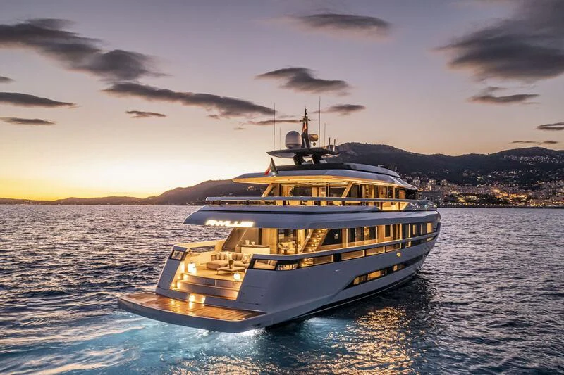 a boat in the water aboard SOLEIL Yacht for Sale