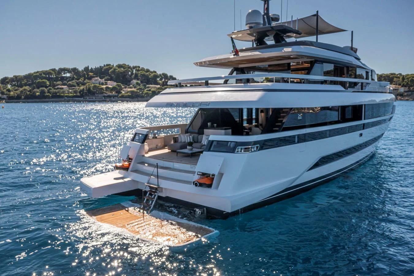 a boat on the water aboard SOLEIL Yacht for Sale