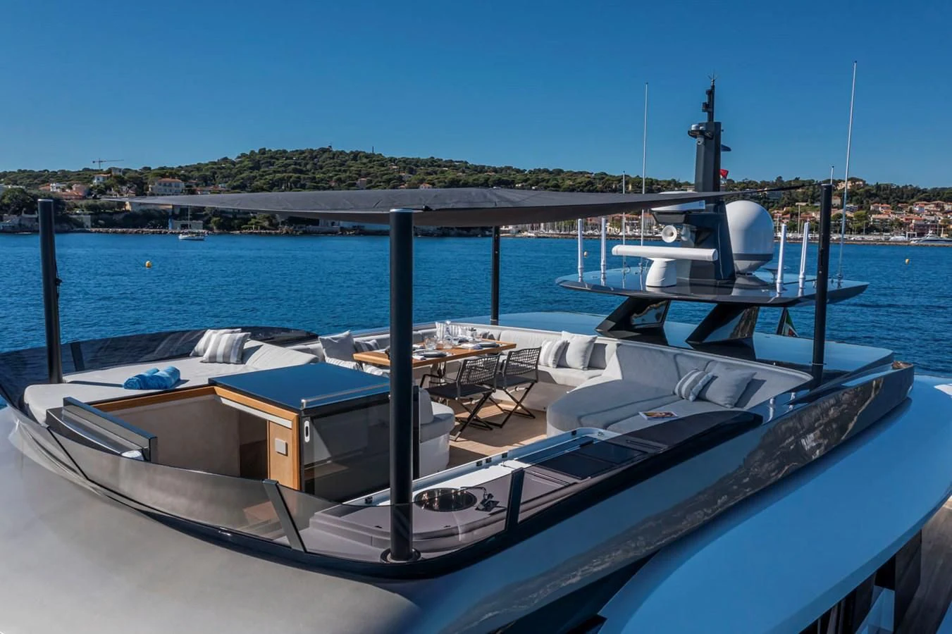 a boat on the water aboard SOLEIL Yacht for Sale