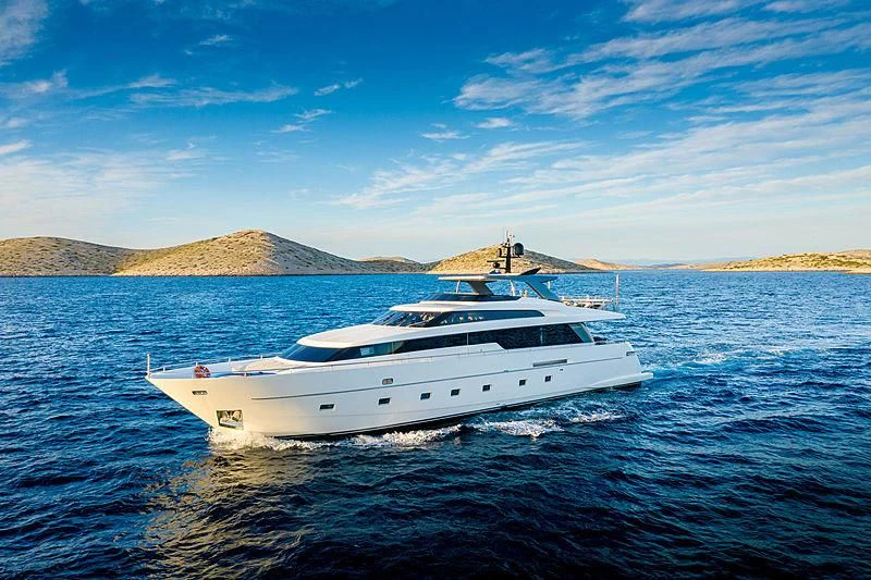 a boat in the water aboard CASA Yacht for Sale