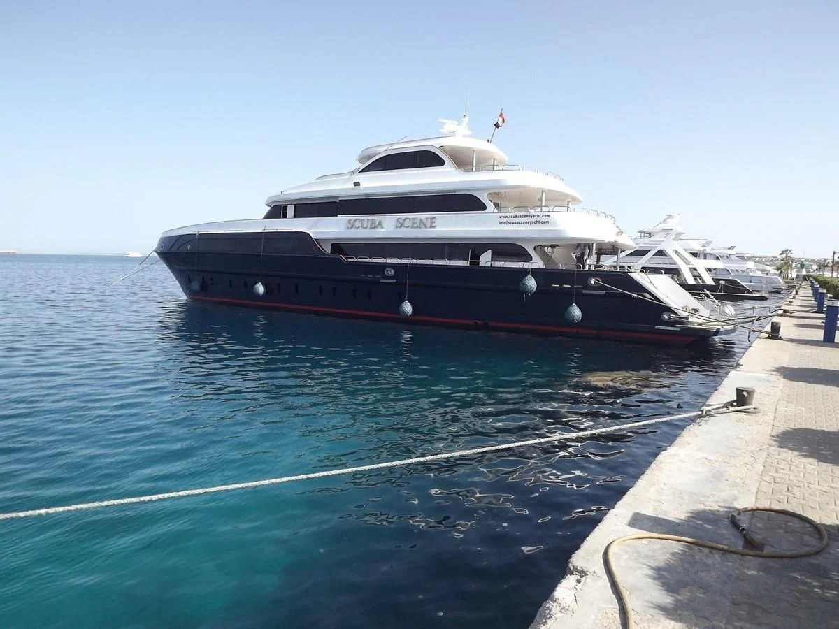 a boat on the water aboard SCUBA SCENE Yacht for Sale