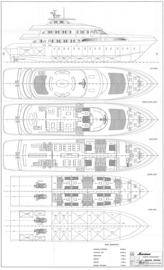 diagram aboard SCUBA SCENE Yacht for Sale