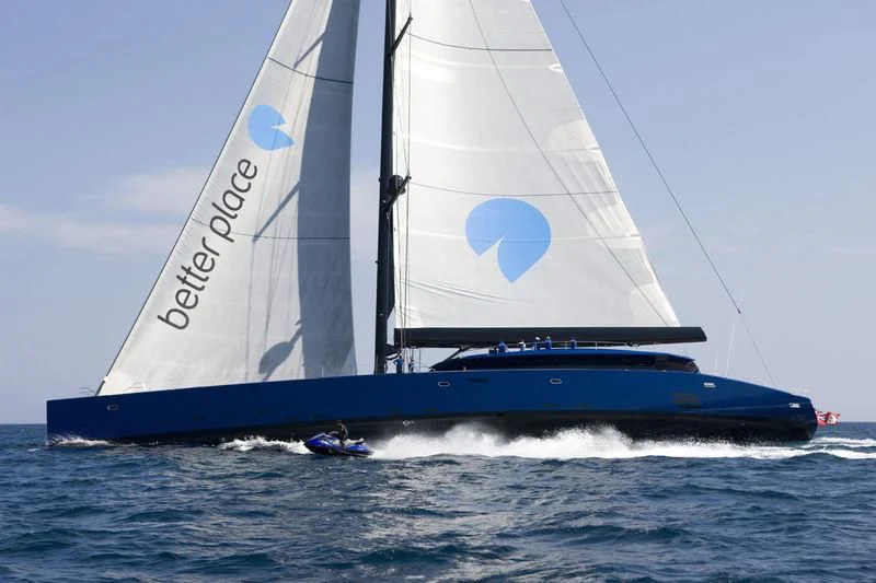 a sailboat on the water aboard BETTER PLACE Yacht for Sale