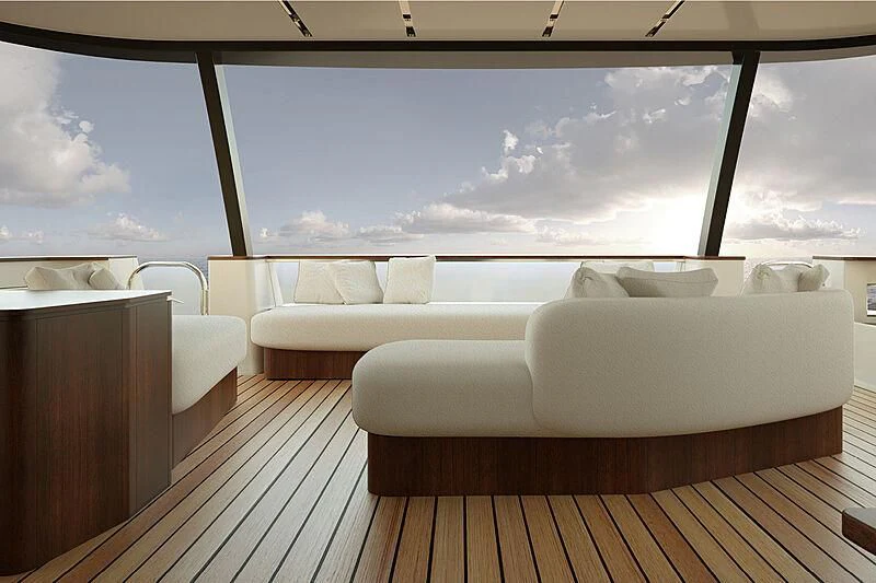 a room with a view of the ocean and the ocean aboard FIFTH SEASON Yacht for Sale