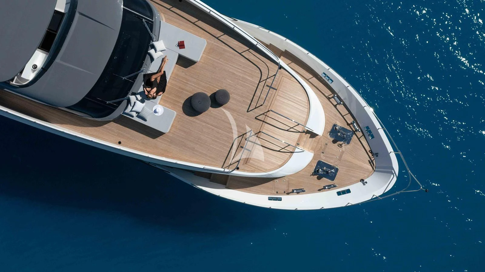 a person on a boat aboard FOUR JOYS Yacht for Sale