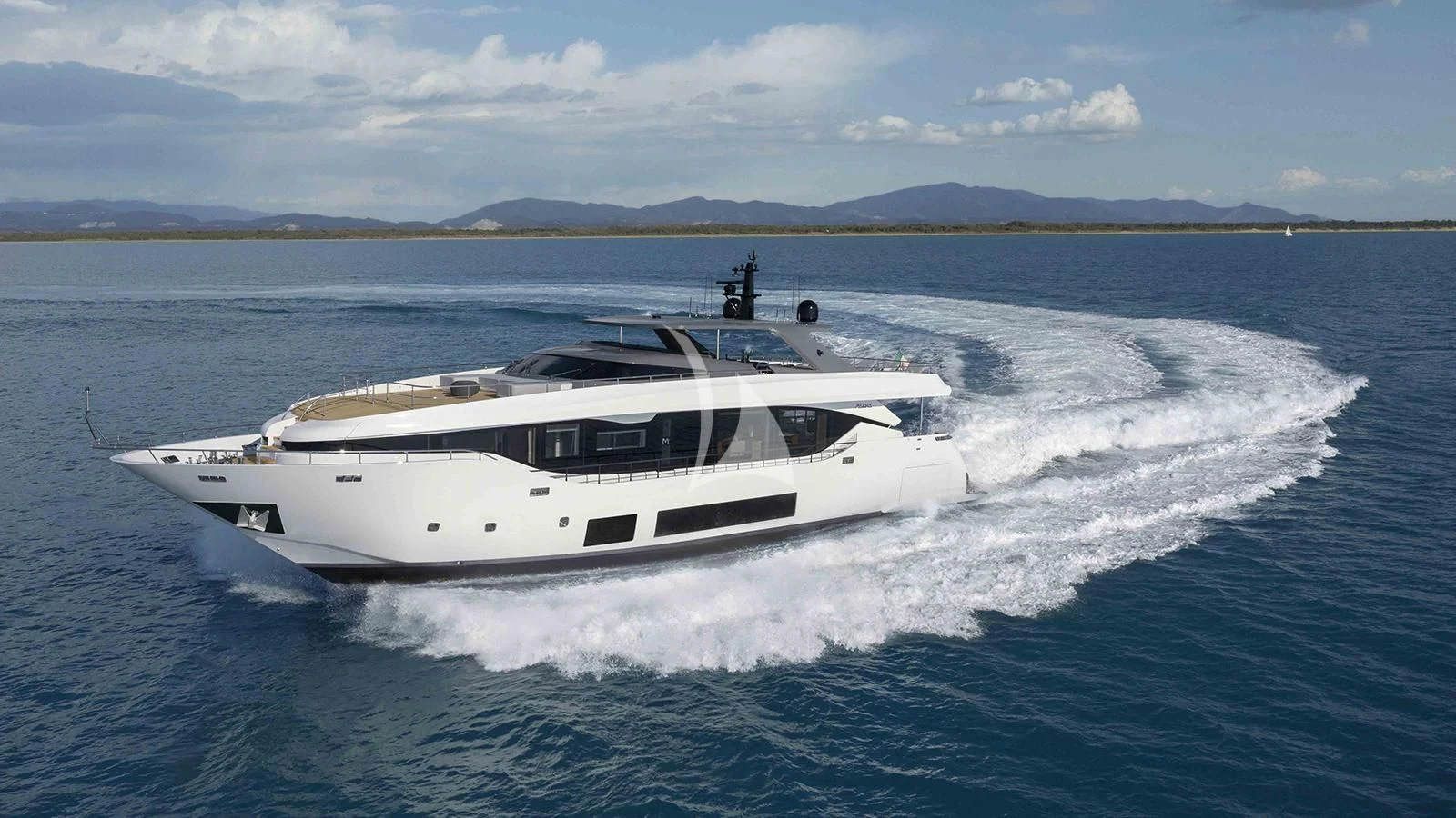 a white yacht on the water aboard FOUR JOYS Yacht for Sale