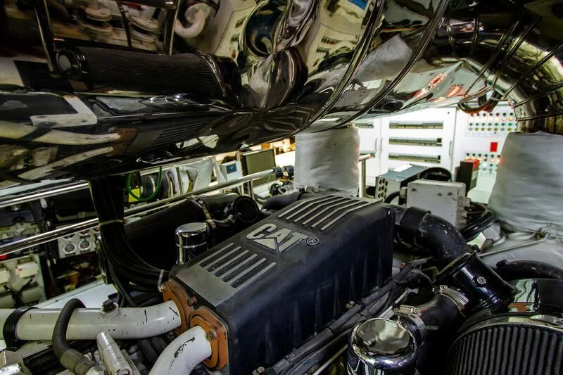a large machine with many parts aboard BABYLON Yacht for Sale