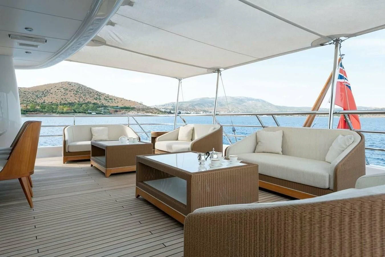 a boat on the water aboard LA FAMILIA Yacht for Sale