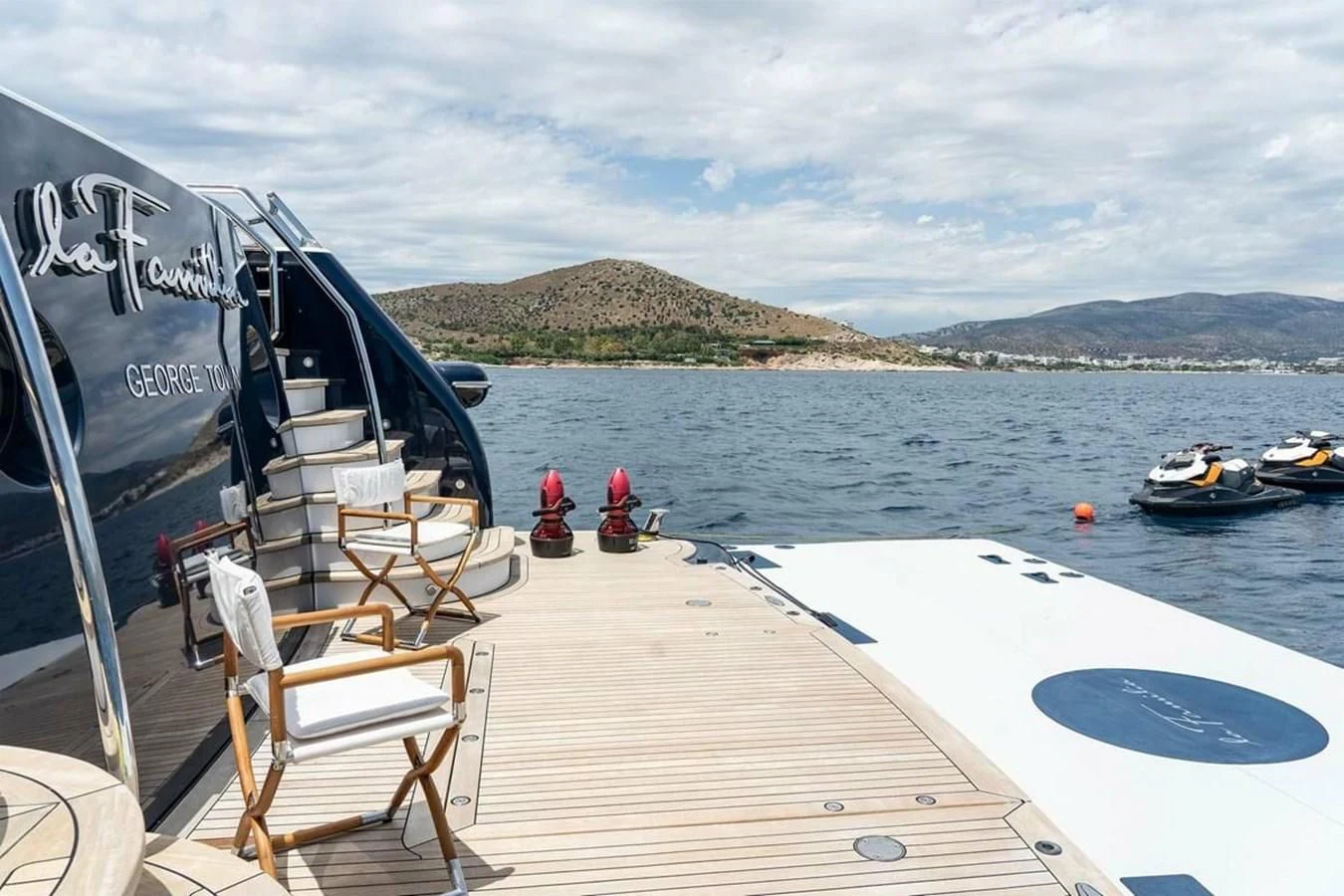 a boat on the water aboard LA FAMILIA Yacht for Sale