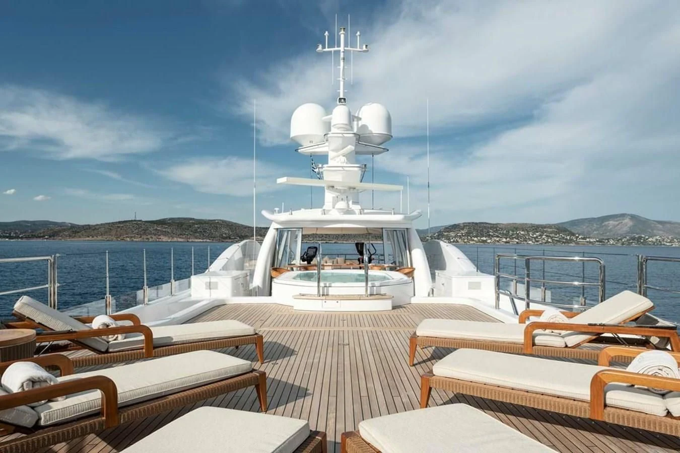 a boat on a body of water aboard LA FAMILIA Yacht for Sale