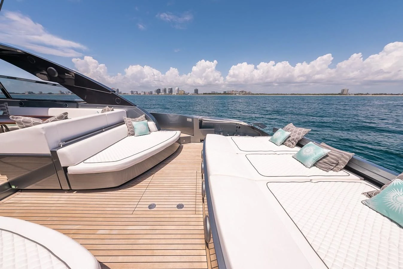 a boat on a deck aboard BABY PEARL Yacht for Sale