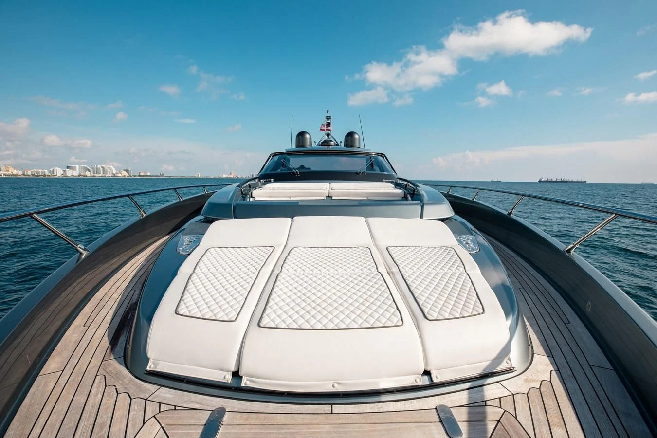 a boat on a deck aboard BABY PEARL Yacht for Sale