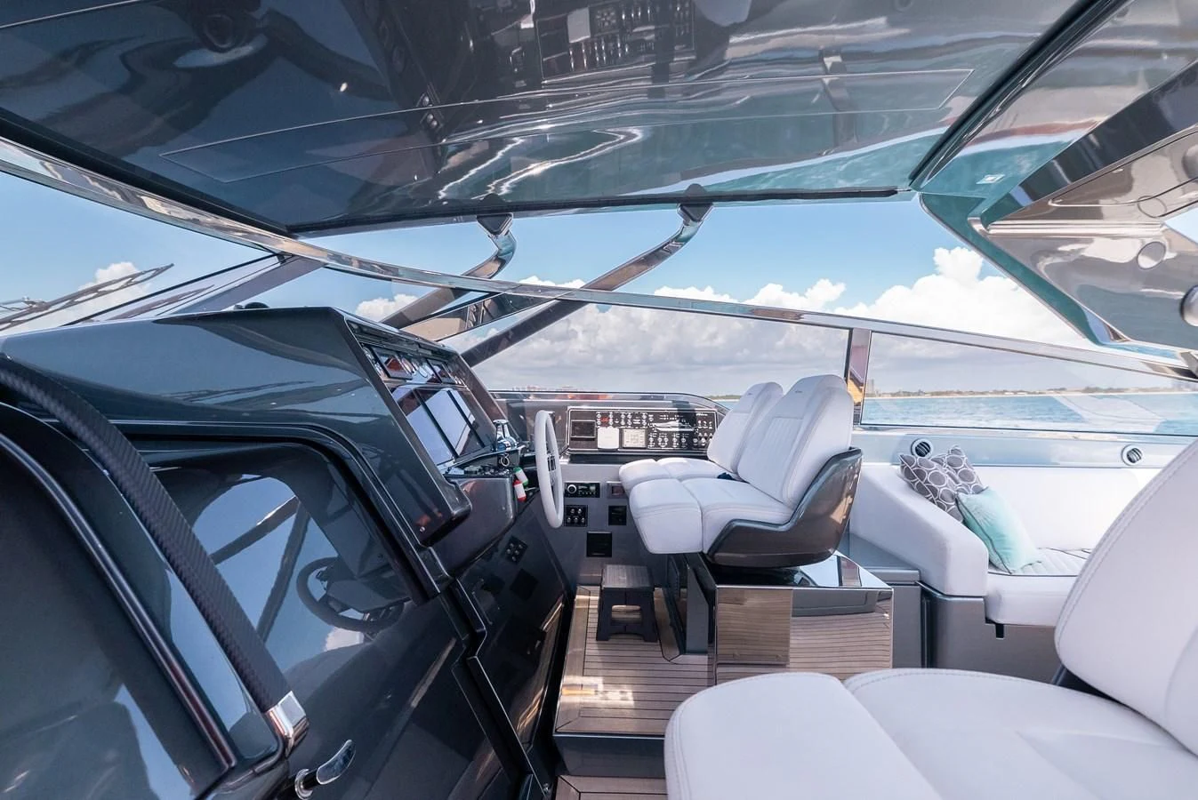 inside of a car aboard BABY PEARL Yacht for Sale